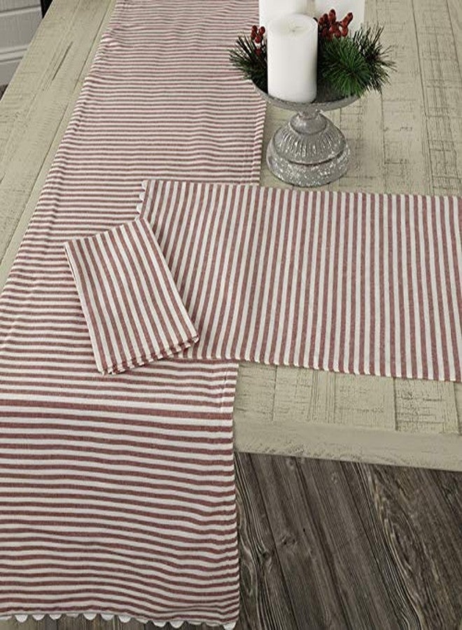 Piper Classics Farmhouse Ticking Stripe Red Placemat, Set of 4, 12x18 - Image 1