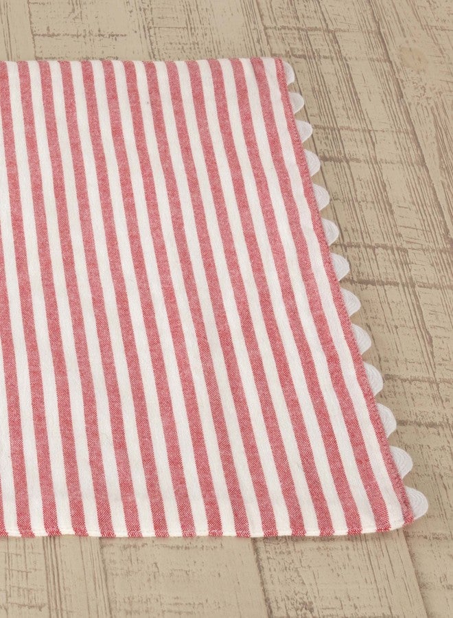 Piper Classics Farmhouse Ticking Stripe Red Placemat, Set of 4, 12x18 - Image 2