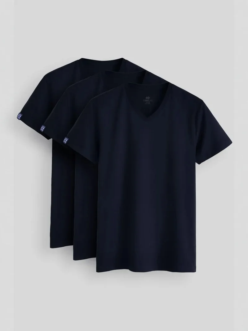 TOMMYLIFE TOMMY Men's Cotton Elastane V-Neck T-Shirt