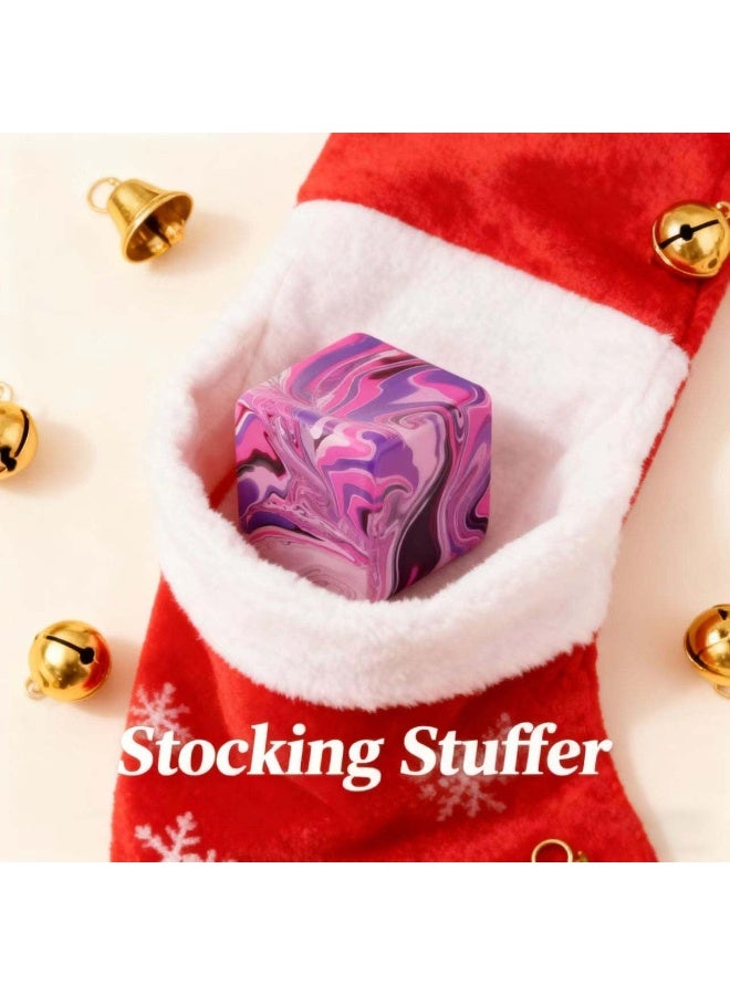 Joyzeno Fidget Toys Squishy Stress Cube, Stress Balls for Kids Adults Squishies Stress Relief, Blend Colored Ice Squishy Cube Sugar Balls, High Density Squeeze Balls for Students Calming (Purple) - Image 2