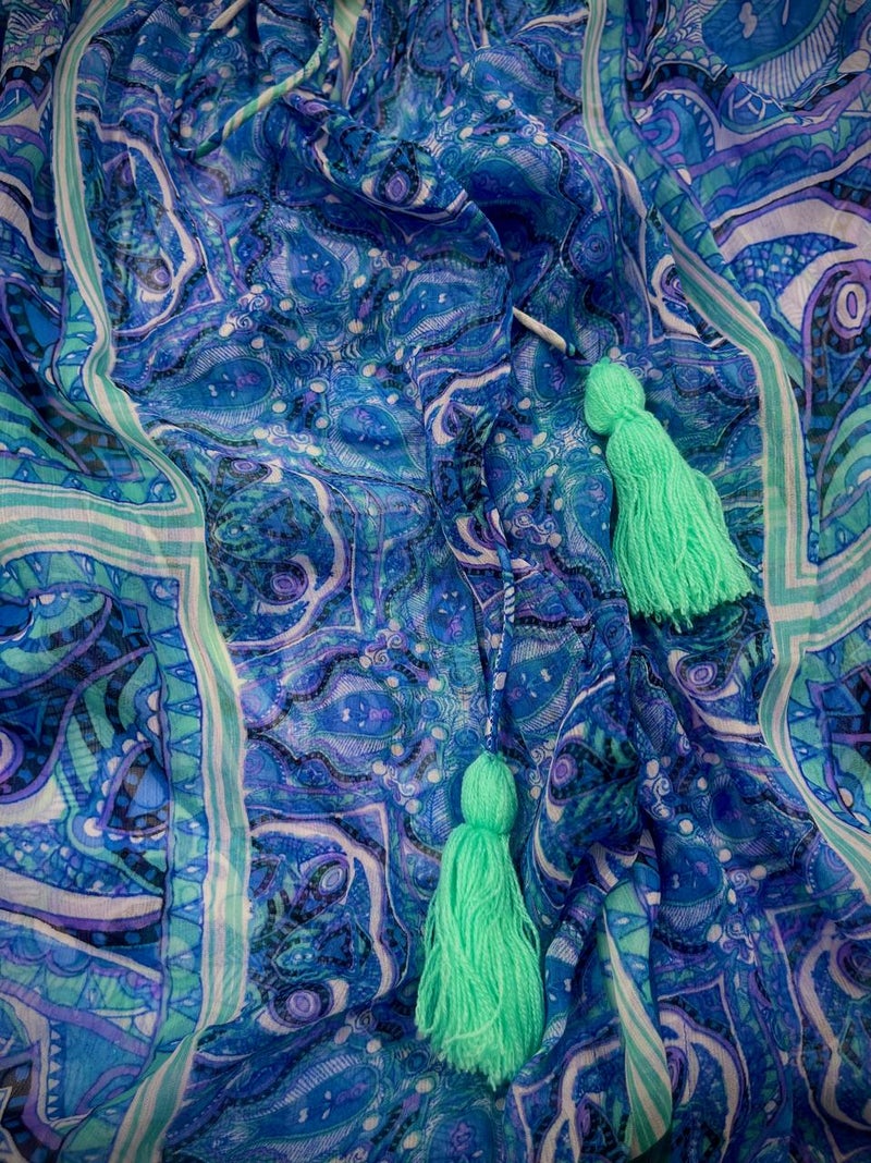 Antica Sartoria Poncho with Tassel Tie - Image 4