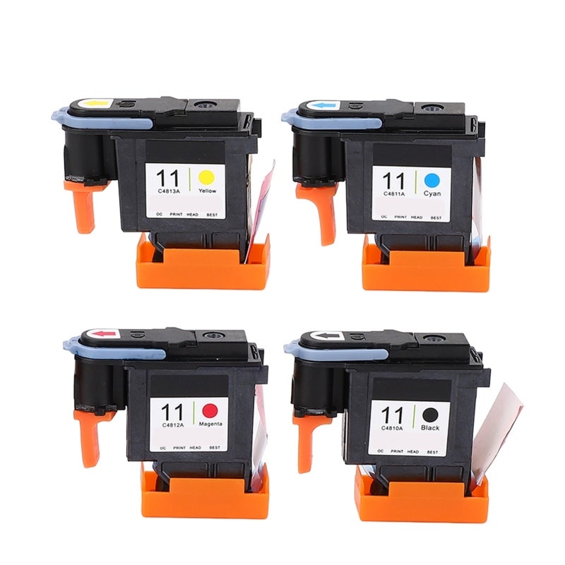 استبدال رأس الطباعة لطابعة HP Designjet - عبوة من 4 قطع: الأرجواني، الأسود، السماوي، الأصفر - مادة ABS الفاخرة للحصول على دقة واضحة وطباعة سلسة - Image 1