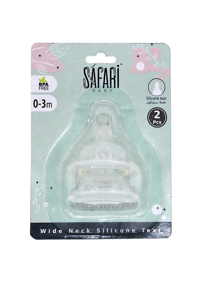 Safari Safari feeding bottle wide-neck teat 0-3 m, 2 pcs  - Image 1