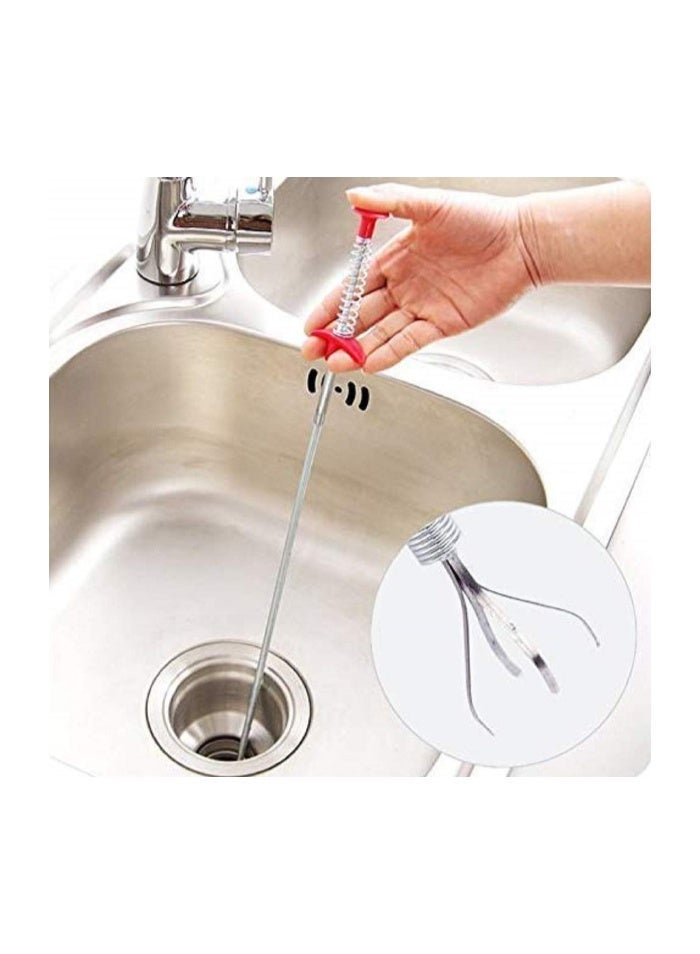 Sink Drain Cleaner Flexible Clog Removal Tool Stainless Steel for Kitchen Sink & Bathroom Drain Pipes - Image 1