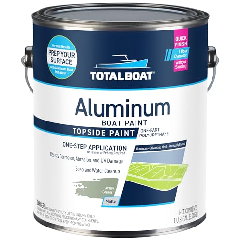 TotalBoat - 520628 Aluminum Boat Paint for Canoes, Bass Boats, Dinghies, Duck Boats, Jon Boats and Pontoons (Army Green, Gallon), 1 Gallon (Pack of 1) - Image 1
