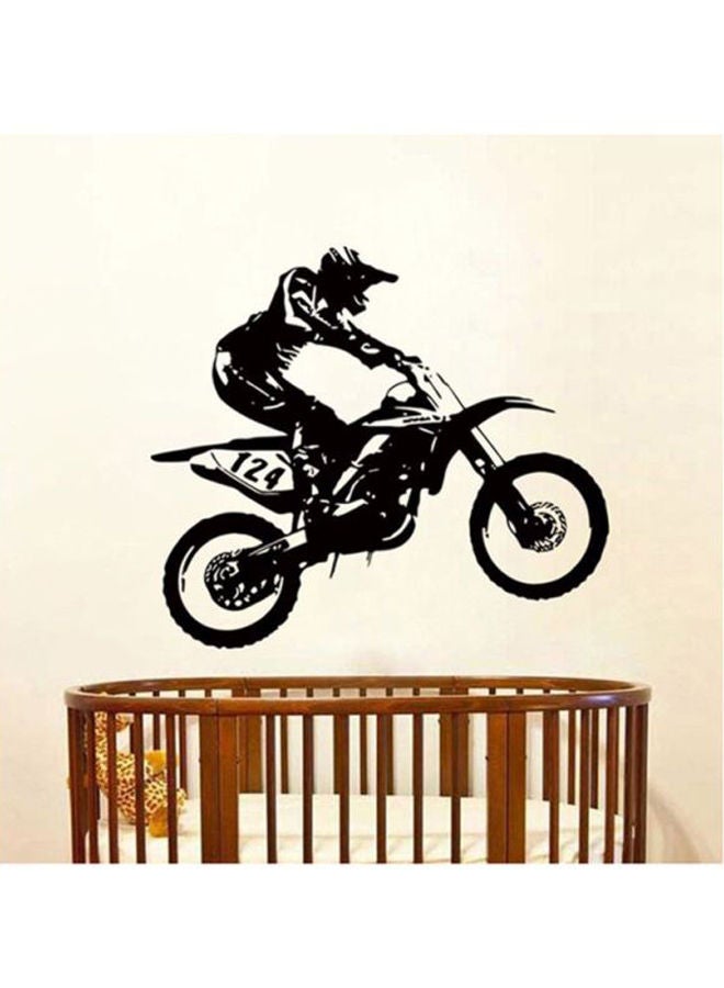 NIBEMINENT Dirt Racing Bike Wall Sticker Black 600x3x530millimeter - Image 5