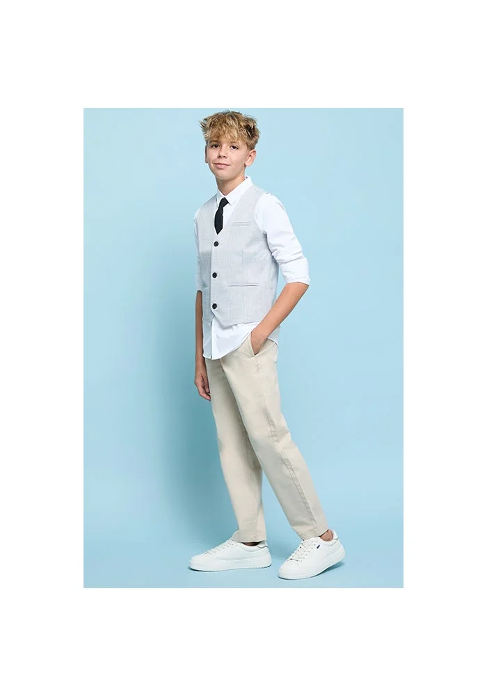 R&b Solid Straight Fit Pants with Drawstring Waist