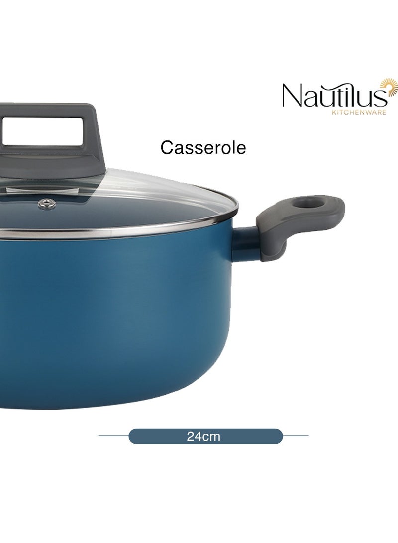 nautilus Nautilus  Casserole 24 x 11Cm With G Lid, Scratch and Abrasion Resistance  - Image 2