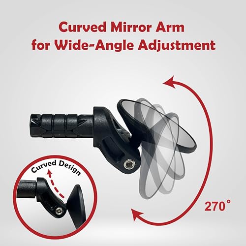 Hafny Drop Bar Bike Mirror, HD, Shatter-Proof, HD Convex Blue Glass, Bar End Mirror, Cycling Mirror, HF-M956S-FR06(Automotive Grade Glass Lens) - Image 3
