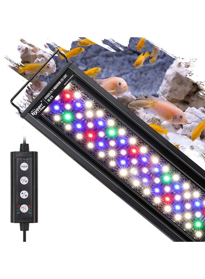 هايغر مصباح LED لحوض السمك من هيغر، 18 واط، إضاءة 24/7، وضع شروق الشمس - ضوء النهار - ضوء القمر ووضع اصنعها بنفسك، مؤقت قابل للتعديل، سطوع قابل للتعديل، مصباح لحوض السمك مع حامل قابل للتمديد، 7 ألوان لحوض مزروع - Image 1