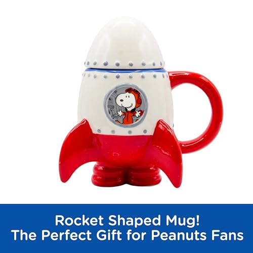 ICUP Snoopy Rocketship 16 oz Molded Ceramic Mug with Top - Image 3