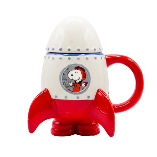 ICUP Snoopy Rocketship 16 oz Molded Ceramic Mug with Top - Image 5