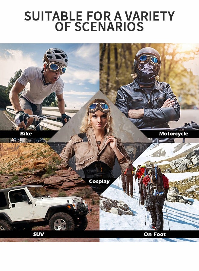 GROIC نظارات ركوب الدراجات النارية في الهواء الطلق، نظارات شمسية للحماية من الأشعة فوق البنفسجية، نظارات ركوب ملونة عتيقة، نظارات ركوب على الطرق الوعرة، معدات ركوب - Image 5