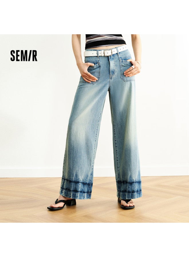 Semir Senrou Women's Summer Denim Jeans Moisture-wicking Cool Wide-leg Distressed Pants 103325124005a - Image 1