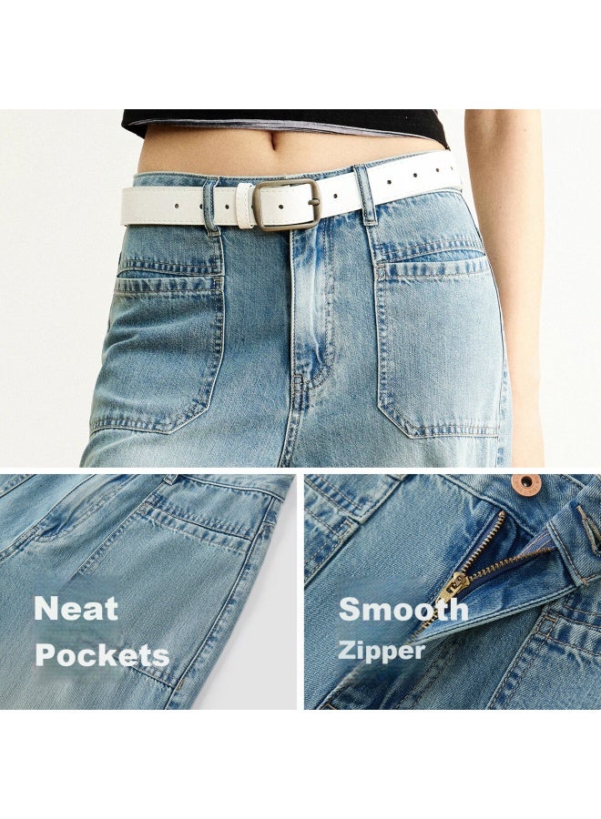 Semir Senrou Women's Summer Denim Jeans Moisture-wicking Cool Wide-leg Distressed Pants 103325124005a - Image 2
