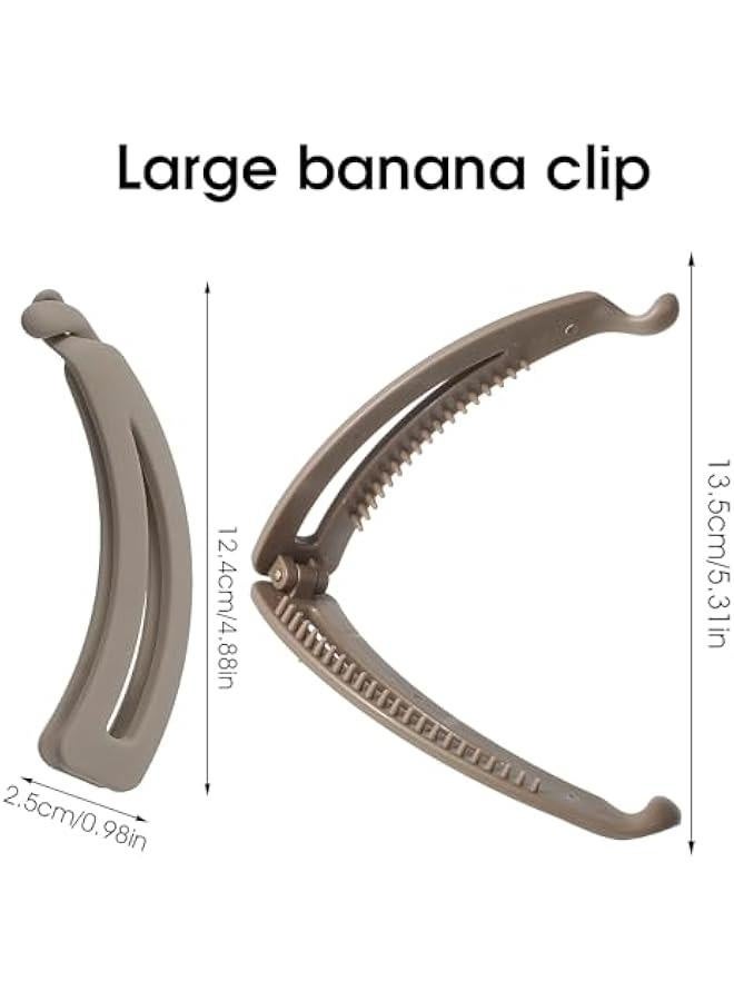 Generic 8Pcs Banana Hair Clips for Women, 4.9 Inch Large Banana Clip Cute Non-Slip Banana Claw Clips Clincher Combs for Thick Thin Fine Hair Big No Crease Ponytail Holder Hair Accessories Gifts - Image 4