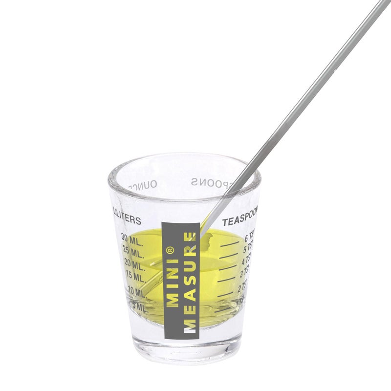 Kolder Mini Measure Heavy Glass, 20-Incremental Measurements Multi-Purpose Liquid and Dry Measuring Shot Glass, Black - Image 5