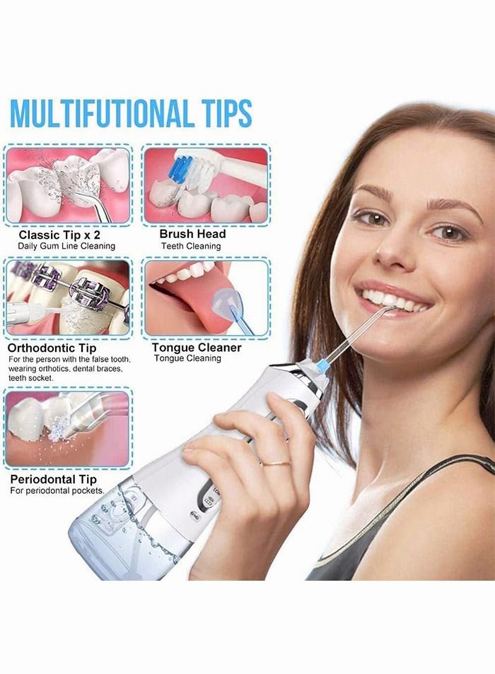 CGY Portable Rechargeable Water Flosser Cordless Oral Irrigator (6 Pieces) - 300ML - Image 5