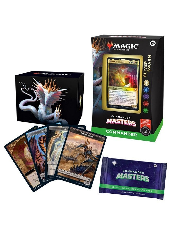 Magic the Gathering Magic: The Gathering Commander Masters Commander Deck - Sliver Swarm (100-Card Deck, 2-Card Collector Booster Sample Pack + Accessories) - Image 4