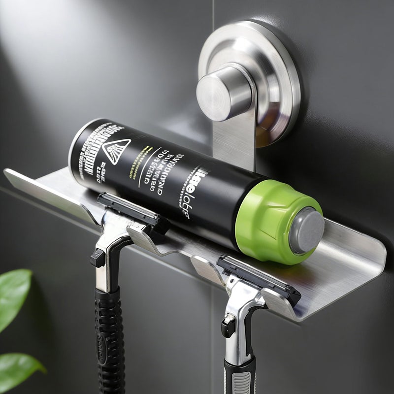DELITON Suction Cup Razor Holder, Powerful Suction Cup Hooks for Wall, Removable&Reusable Shower Hooks for Towel, Loofah, Toothbrush - Image 1