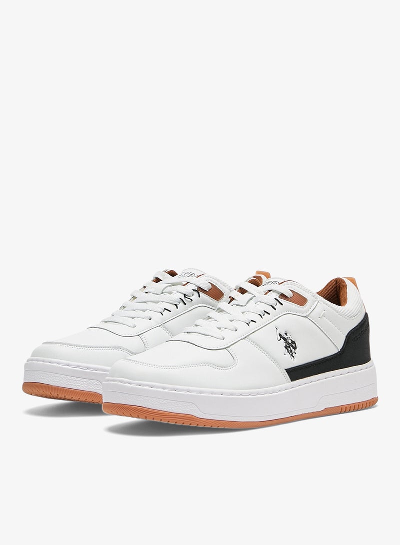 U.S. Polo Assn. Men's White Low-Top Sneakers - Modern Design with Black and Tan Accents Shoes, Durable and Stylish Casual Footwear - Image 3
