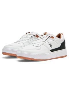 U.S. Polo Assn. Men's White Low-Top Sneakers - Modern Design with Black and Tan Accents, Durable and Stylish Casual Footwear  - Image 3