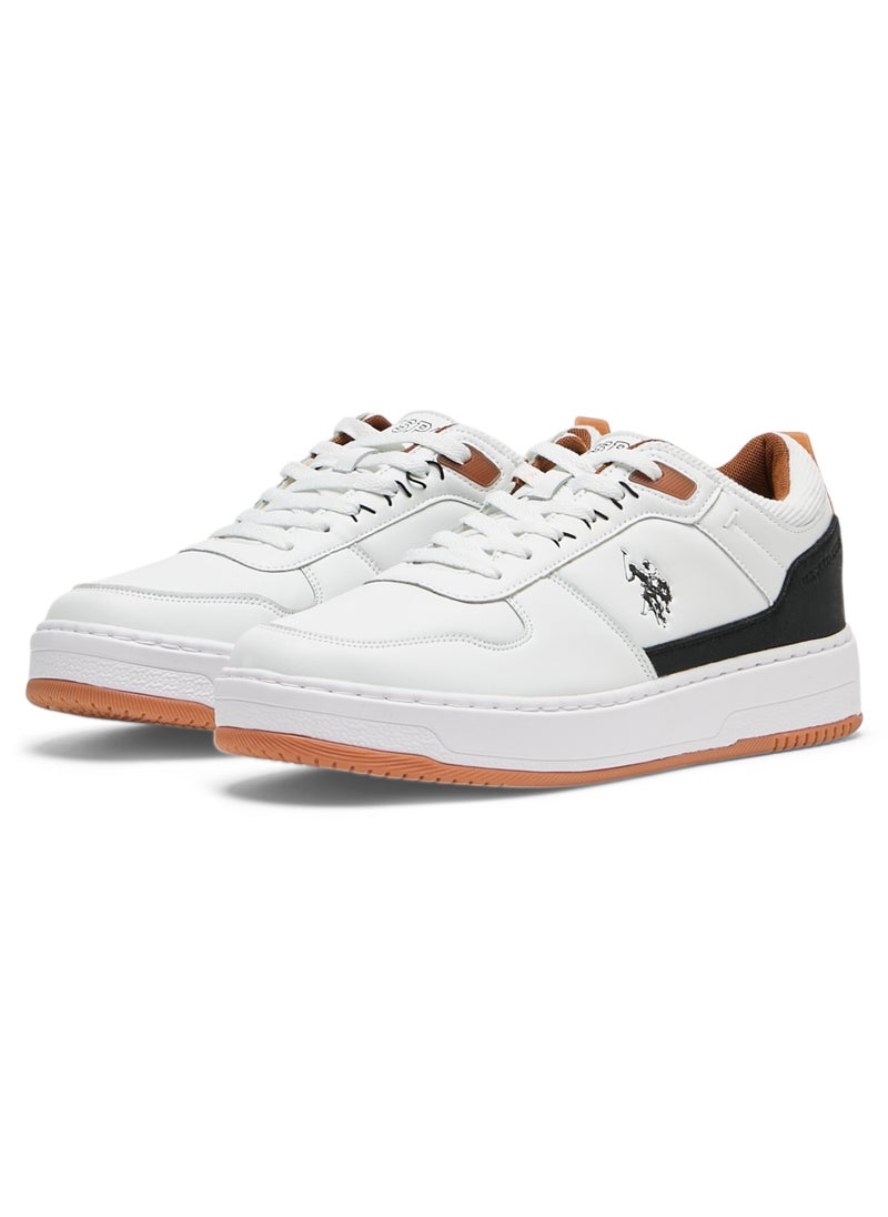 U.S. Polo Assn. Men's White Low-Top Sneakers - Modern Design with Black and Tan Accents, Durable and Stylish Casual Footwear  - Image 3