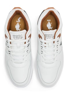 U.S. Polo Assn. Men's White Low-Top Sneakers - Modern Design with Black and Tan Accents, Durable and Stylish Casual Footwear  - Image 5