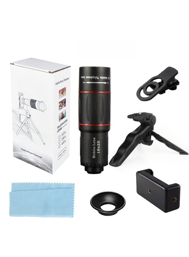 18x25 Mobile Phone Telephoto Lens Monocular Kit High-Power Magnification Universal Clip Tripod Perfect Smartphone Photography Bird Watching Outdoor Exploration - Image 4