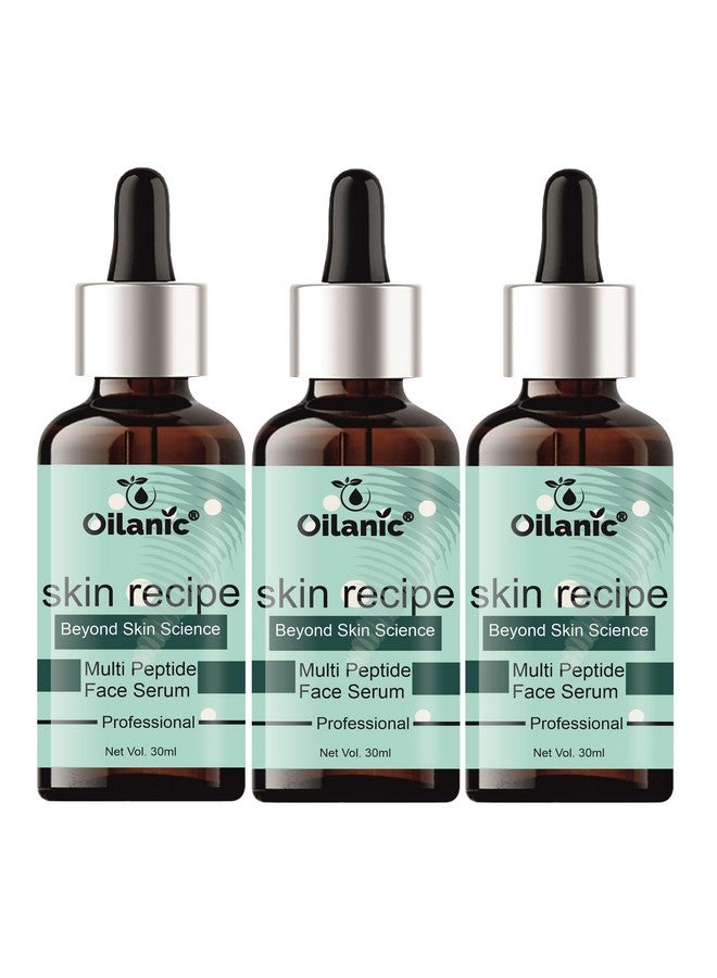 Oilanic Multi Peptide Face Serum for Ageless Younger Skin | Collagen Boosting, Hydrating & Overnight Repair Serum | For Men & Women (30ML) Pack of 3 - Image 1
