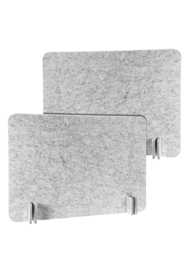 SOLARAE 2 Pcs Desk Privacy Panel of Acoustic Freestanding, Desk Divider Desk Partition Noise Reducing Mounted Sound Proof Dividers, Lightweight with Support Feet for Classroom Room Table (Silver Gray) - Image 1