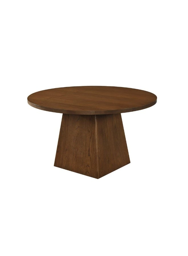 DANUBE HOME Gemma 1+6 Round Wooden Dining Set | 7-Piece Comfortable Dining Set | Kitchen Dining Table With 6 Dining Chairs | Modern Design Furniture For Dining Room - Antique Brown/Grey - Image 2