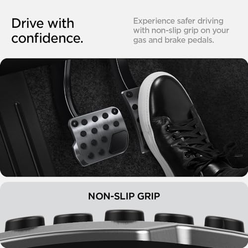 Spigen Stainless Steel Pedal Cover (Concave Pedal/Rugged Stem) Designed for Tesla Model 3 & Y Non-Slip Performance Cover [Check Brake Pedal] - Compatible with Model Y Juniper and Model 3 Highland - Image 5