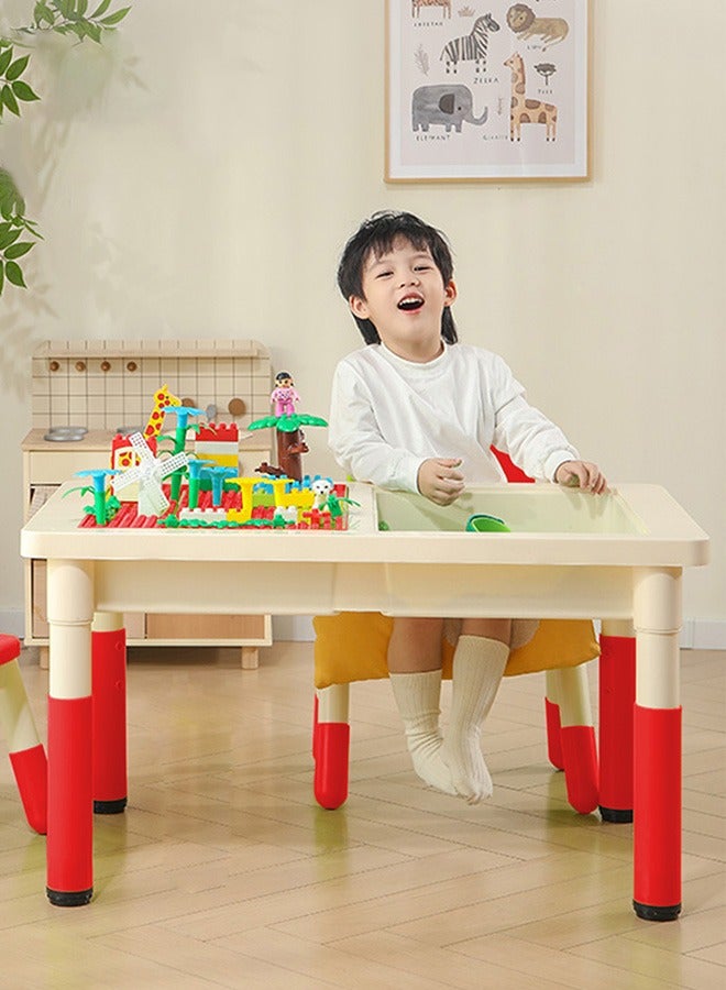 جساي تويز جدول الأطفال الخشبية طاولة الأطفال متعددة الوظائف المتوافقة lego جدول Wooden لعبة طاولة  - Image 4