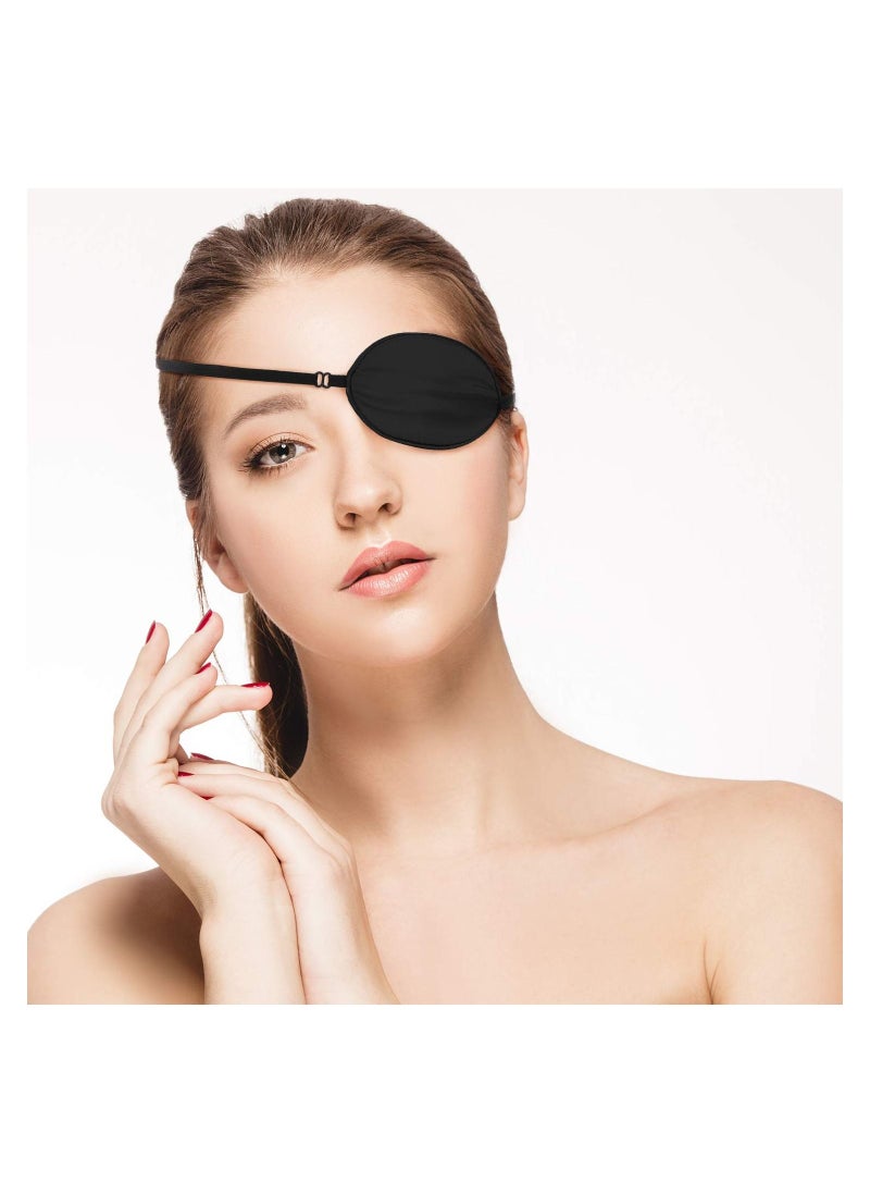 SYOSI - Silk Eye Patch Elastic Lazy Eye Patch Adjustable Single Eye Patch with Elastic Strap, for Adults Lazy Eye Amblyopia Strabismus No Leakage Smooth Soft, 3 Pieces - Image 1