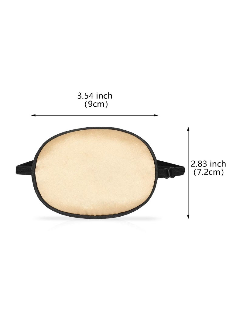 SYOSI - Silk Eye Patch Elastic Lazy Eye Patch Adjustable Single Eye Patch with Elastic Strap, for Adults Lazy Eye Amblyopia Strabismus No Leakage Smooth Soft, 3 Pieces - Image 1