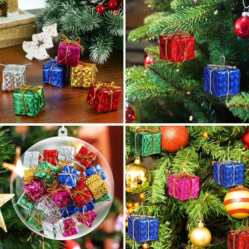 Tinksky 24pcs Christmas Tree Small Gift Boxes Hanging Decorations Ornaments Party Favors Random Color - Image 4