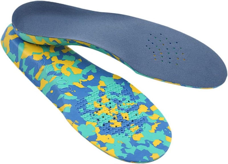 Flat Feet Orthotic Insoles, Arch Support Shoe Pads with Camouflage Non-Slip Base, Breathable Velvet Blue Material, Size 29-31 for Flatfoot Correction and Overpronation Relief - Image 1