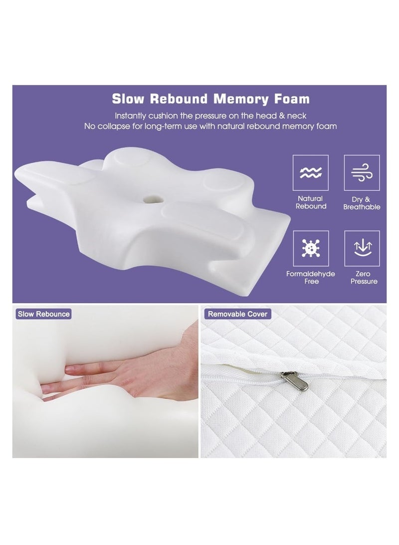 Exquisite Butterfly Shape Cervical Pillow for Shoulder and Neck Pain Relief, Memory Foam Neck Pillow, Ergonomic Orthopedic Neck Support Pillow for Side Back Stomach Sleeping with Washable Cover (Grey) - Image 5
