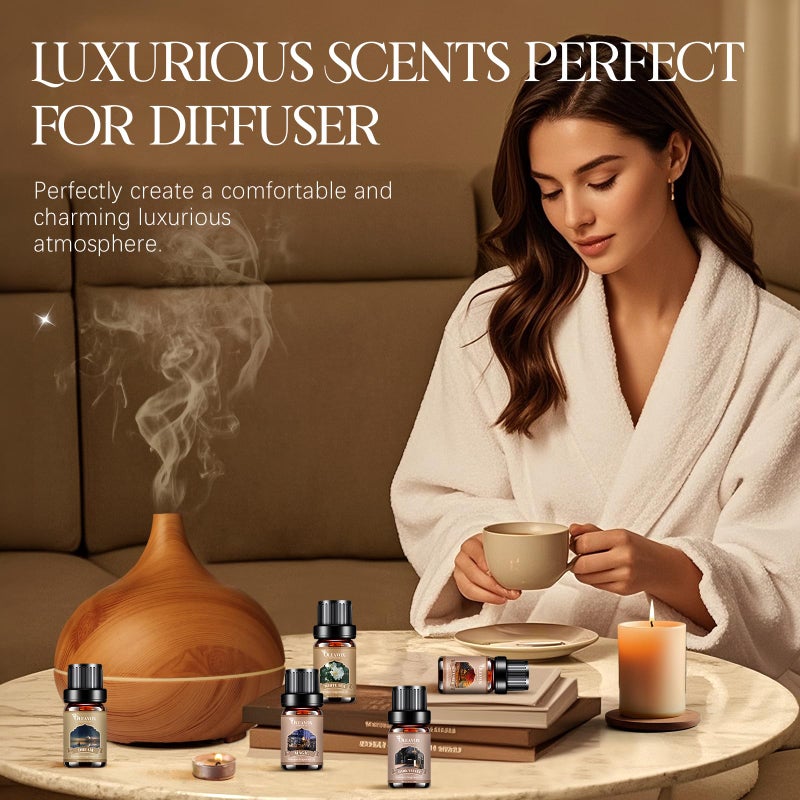 OleaVox Hotel Diffuser Oils Gift Set, Luxury Fragrance Oil Blend, Hotel Essential Oils for Diffusers for Home, Candle & Soap Making Scents, More 10x5ml Scented Oil, Aromatherapy Oils Kit - Image 3