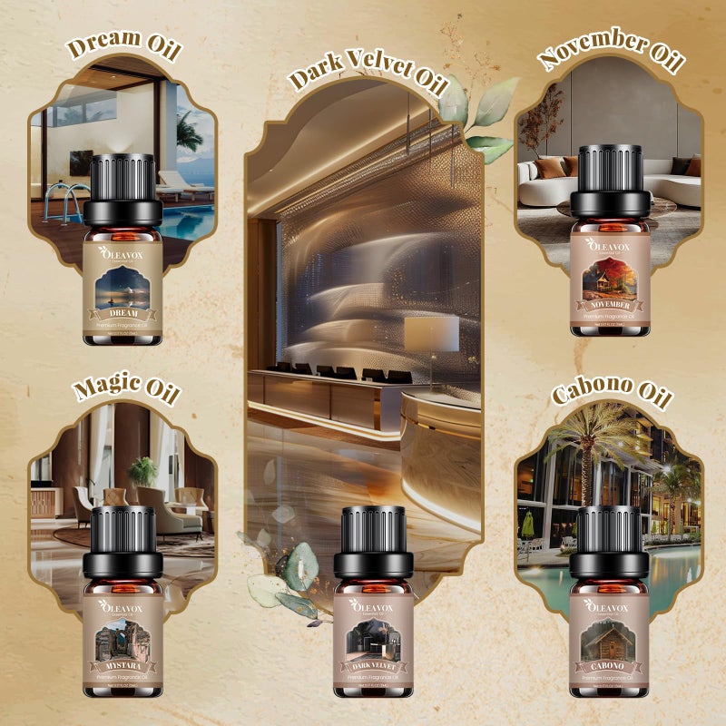 OleaVox Hotel Diffuser Oils Gift Set, Luxury Fragrance Oil Blend, Hotel Essential Oils for Diffusers for Home, Candle & Soap Making Scents, More 10x5ml Scented Oil, Aromatherapy Oils Kit - Image 4