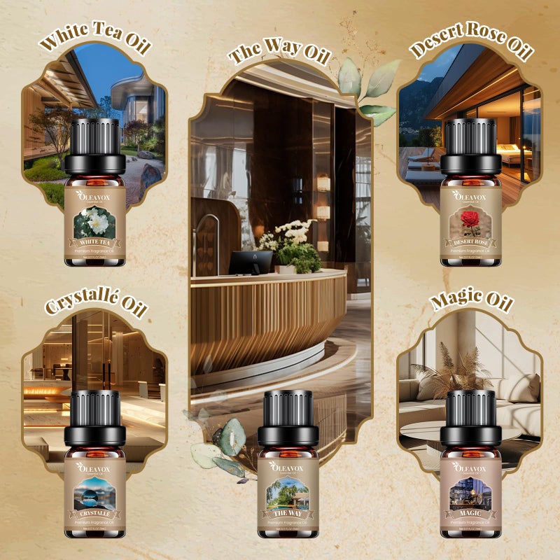 OleaVox Hotel Diffuser Oils Gift Set, Luxury Fragrance Oil Blend, Hotel Essential Oils for Diffusers for Home, Candle & Soap Making Scents, More 10x5ml Scented Oil, Aromatherapy Oils Kit - Image 5