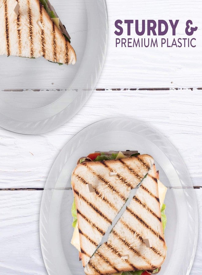 FRAMO 9 Inch Disposable Clear Plastic Plates In Bulk By Framo for Party and Dinner,And For Any Occasion, Microwaveable, BBQ, Travel, and Events (9 Inch 120 pack) - Image 4