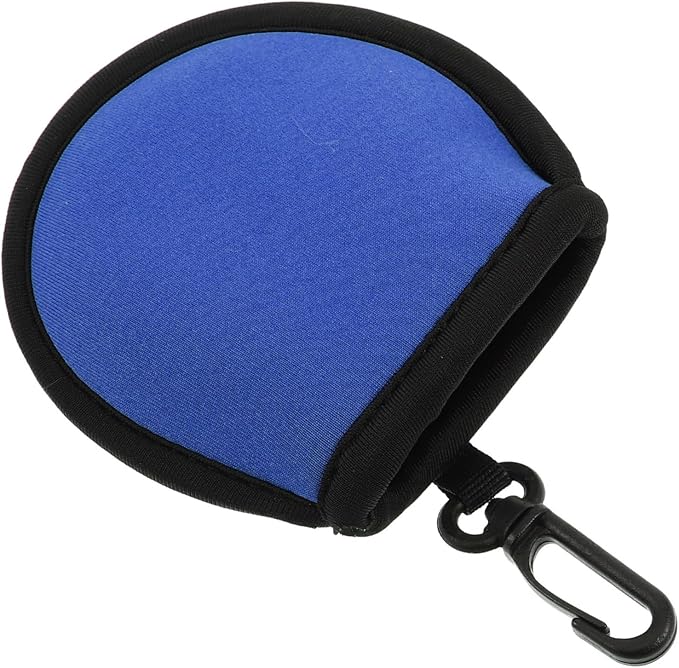 Blue Neoprene Golf Ball Holder With Clip Portable Cleaning Pouch For Outdoor Sports - Image 1