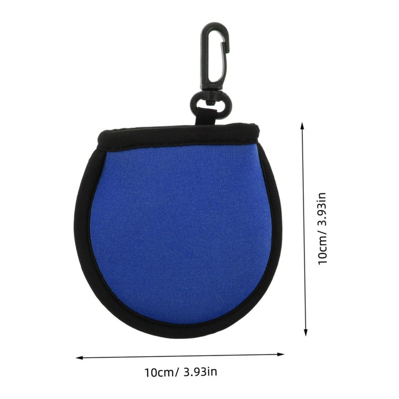 Blue Neoprene Golf Ball Holder With Clip Portable Cleaning Pouch For Outdoor Sports - Image 3
