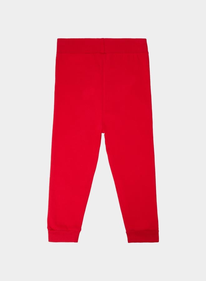 Styli Baby Girl Red Heart Print Full Length Joggers - Image 3