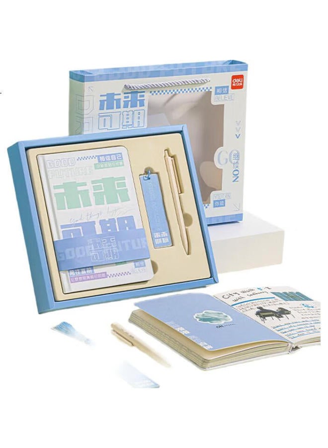 Deli Notebook Gift Box, Future-Oriented Planner Gift Set (Hardcover Notebook/Neutral Pen/Bookmarks), Essential Study Gift, Souvenir Sz077 - Image 3