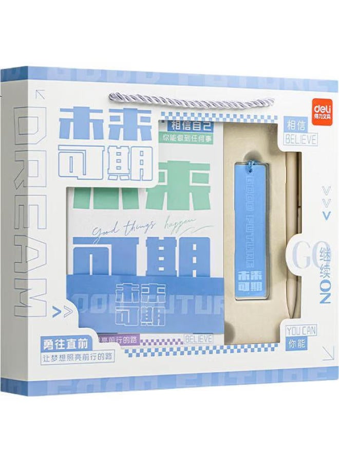 Deli Notebook Gift Box, Future-Oriented Planner Gift Set (Hardcover Notebook/Neutral Pen/Bookmarks), Essential Study Gift, Souvenir Sz077 - Image 1
