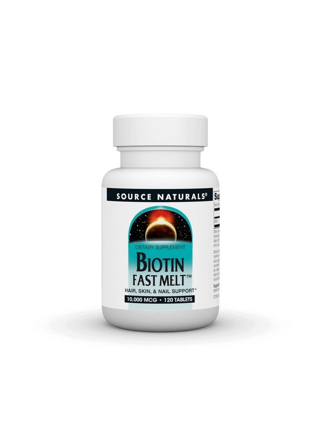 Source Naturals Biotin Fast Melt, Hair Skin and Nail Support*, 10,000 mg - 120 Fast Melt Tablets - Image 1
