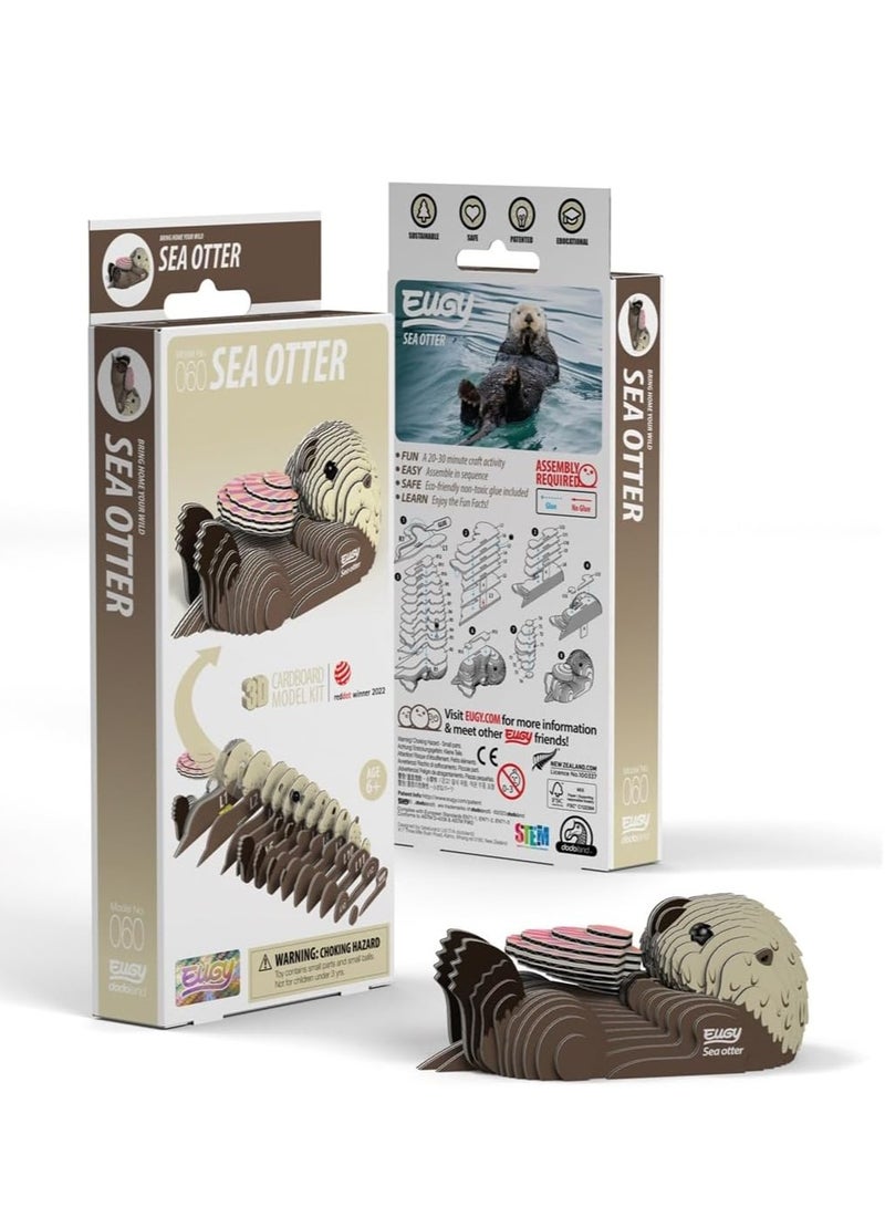 EUGY 3D Sea Otter Puzzle - Charming DIY Craft Kit for Kids and Adults - Image 2